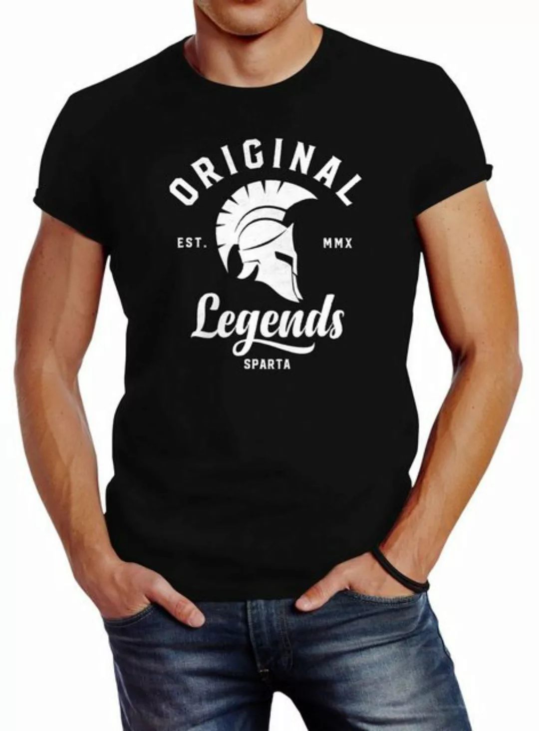 Neverless Print-Shirt Herren T-Shirt Original Legends Gladiator Sparta Stre günstig online kaufen