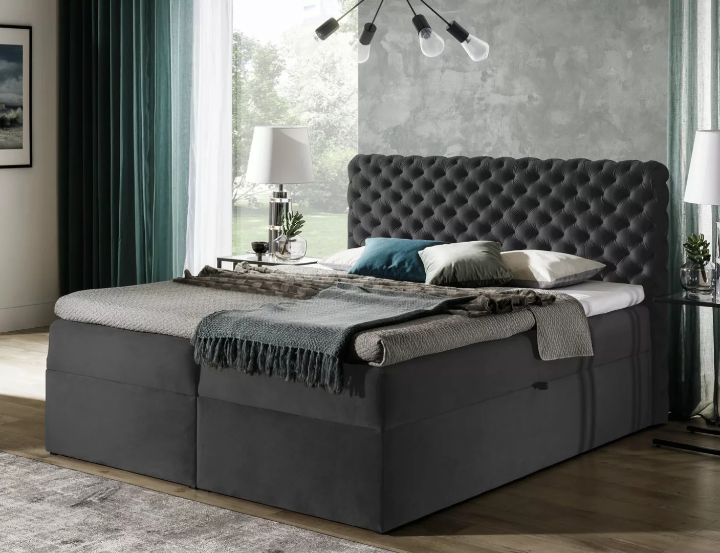 Schlaffabrik Boxspringbett CHESTERFIELD (Riviera 97), inkl. Matratze, Toppe günstig online kaufen