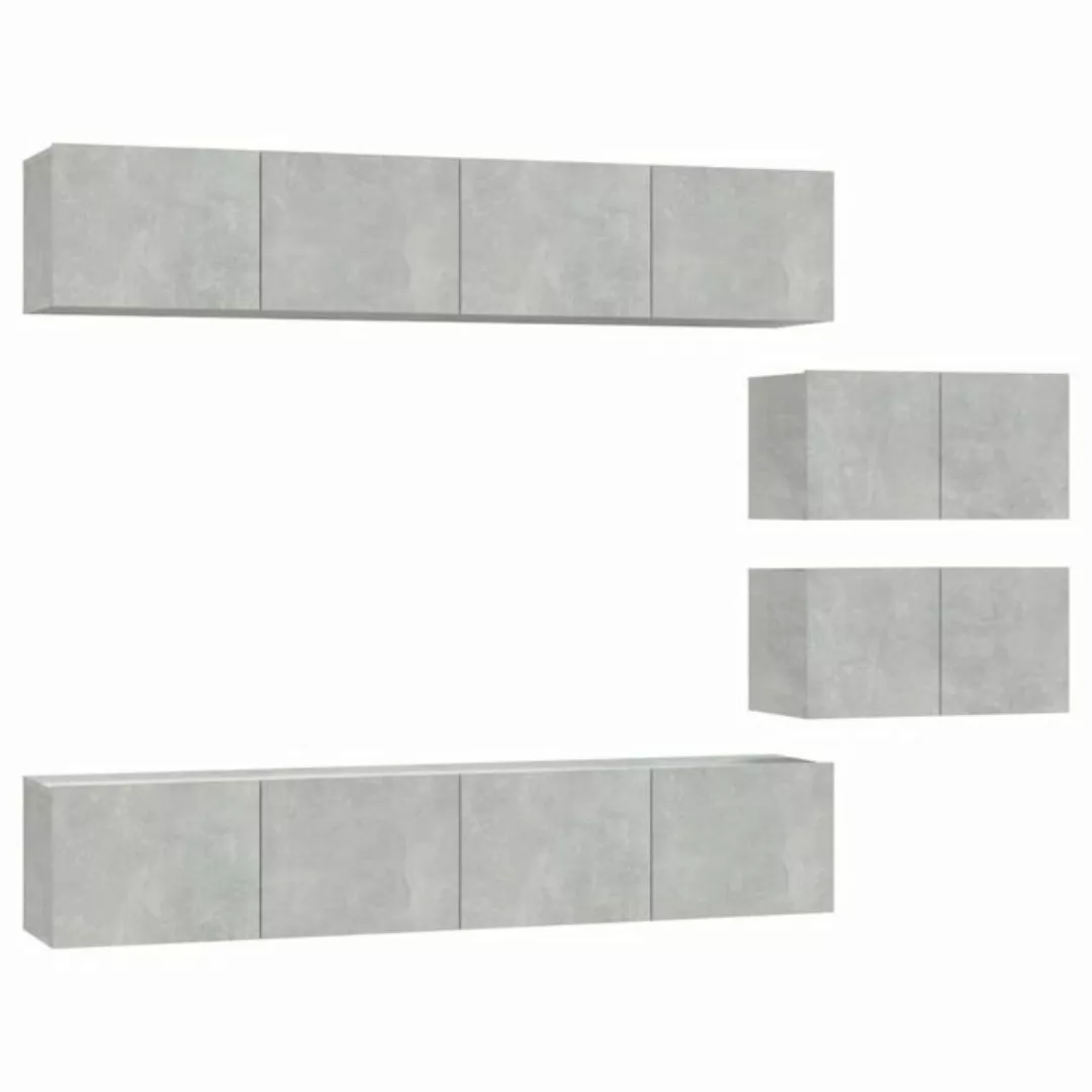 furnicato TV-Schrank 6-tlg. TV-Schrank-Set Betongrau Holzwerkstoff (6-St) günstig online kaufen