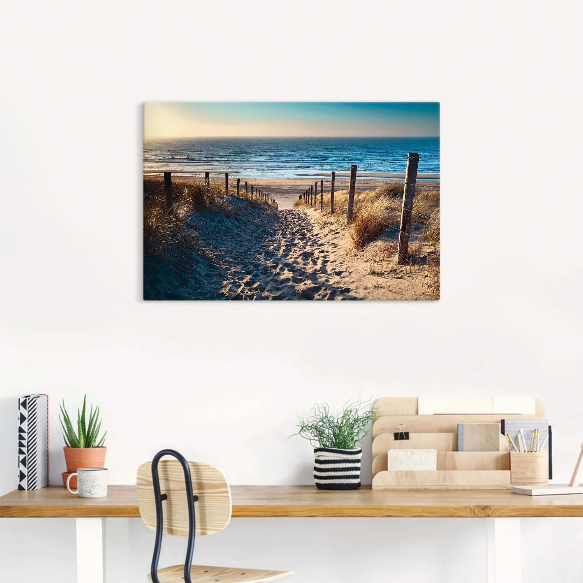 Artland Wandbild "Weg zum Nordseestrand Sonnenuntergang", Strand, (1 St.), günstig online kaufen