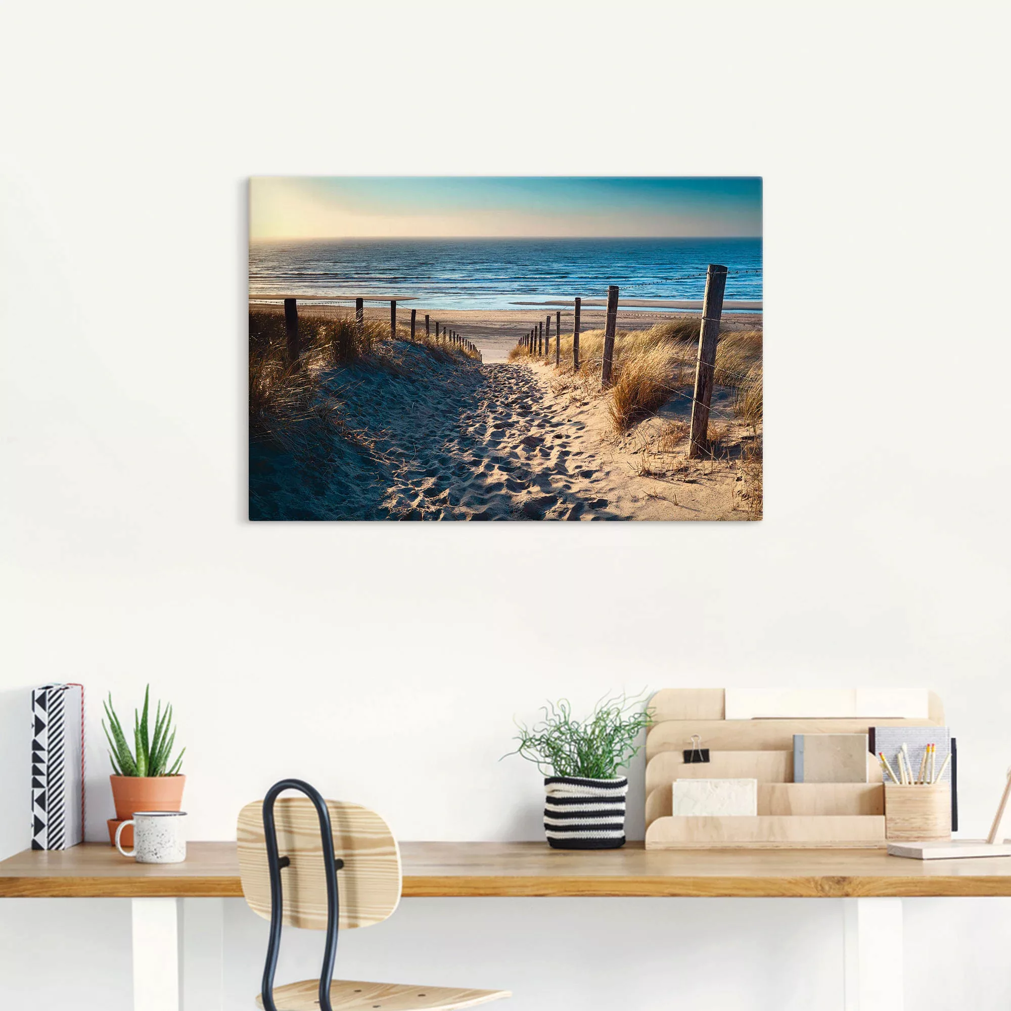 Artland Wandbild »Weg zum Nordseestrand Sonnenuntergang«, Strand, (1 St.), günstig online kaufen