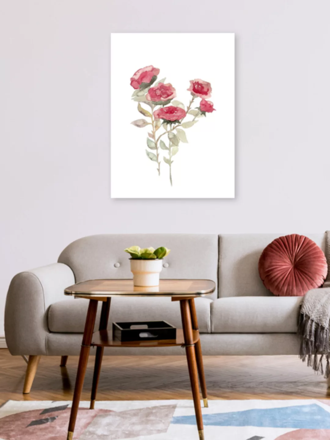 Poster / Leinwandbild - Rote Rosen günstig online kaufen