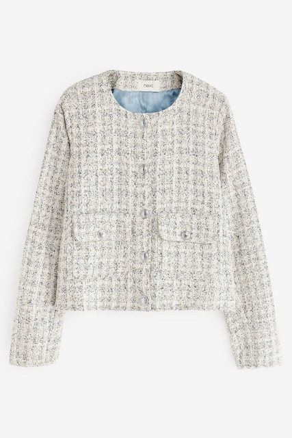 Next Kurzjacke Verkürzte, strukturierte Tweedjacke mit Karomuster (1-St) günstig online kaufen