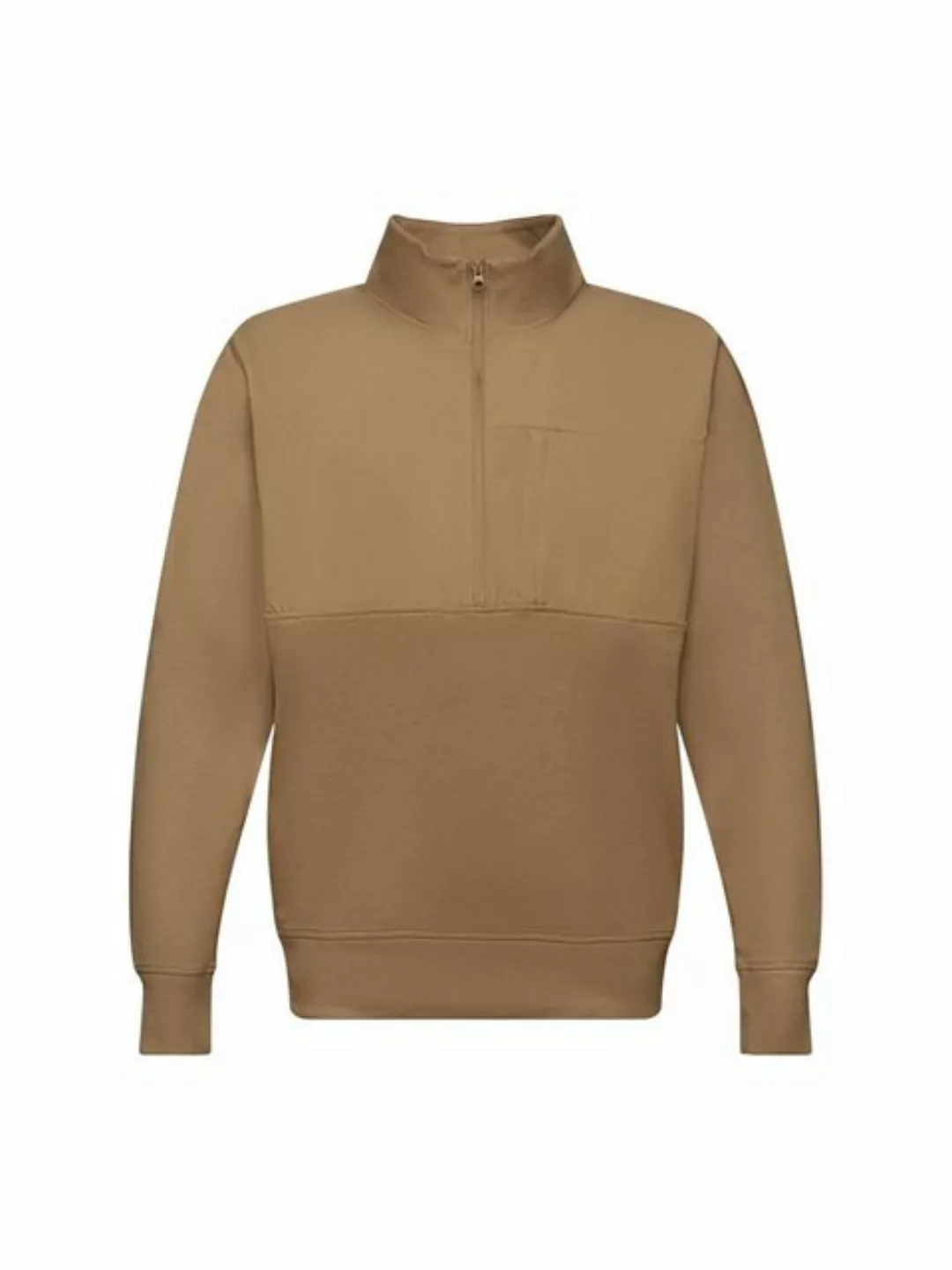 Esprit Sweatshirt Troyer-Sweatshirt aus Materialmix (1-tlg) günstig online kaufen