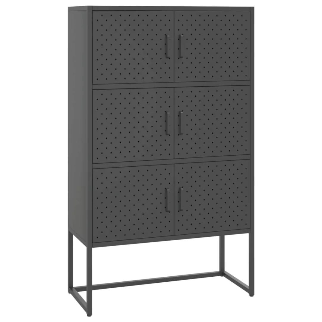 Highboard Anthrazit 80x35x135 Cm Stahl günstig online kaufen