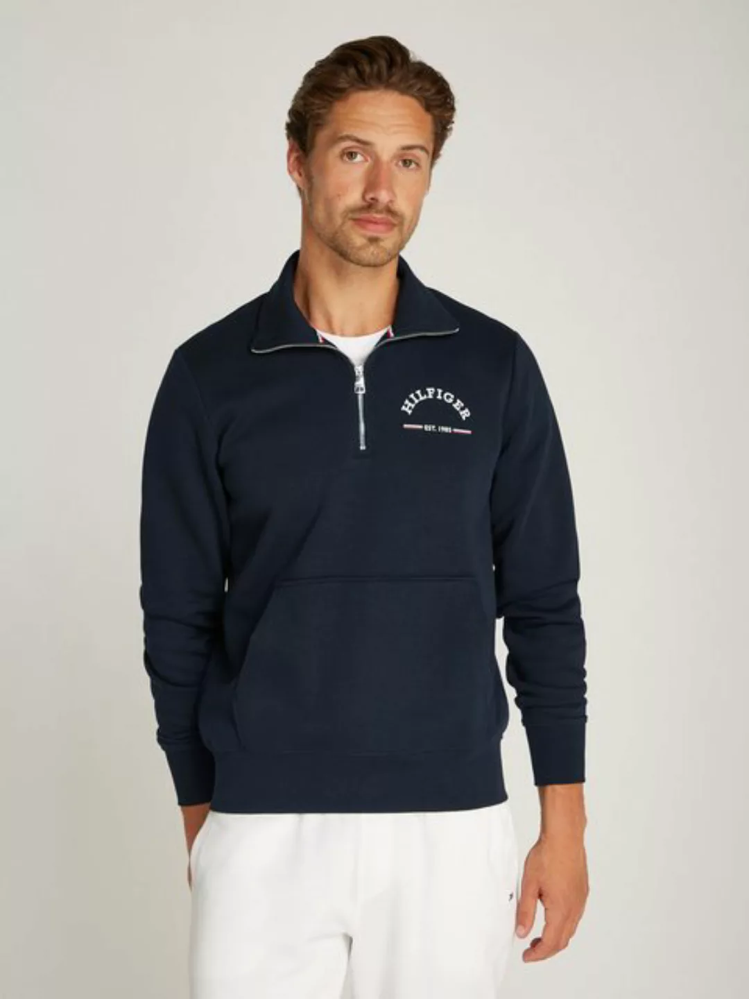 Tommy Hilfiger Sweatshirt ROUNDALL STAND COLLAR ZIP mit Stehkragen und Reiß günstig online kaufen