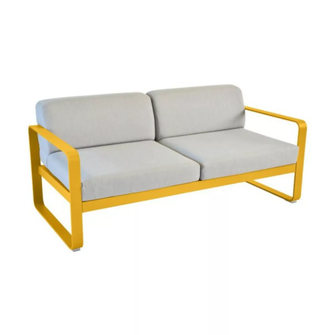 Bellevie Lounge-Sofa 2-Sitzer C6 Honig 79 Flanellgrau günstig online kaufen