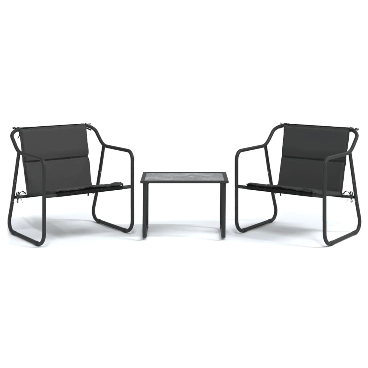 vidaXL 3-Tlg Garten-Lounge-Set mit Kissen Anthrazit Stahl 364107 günstig online kaufen