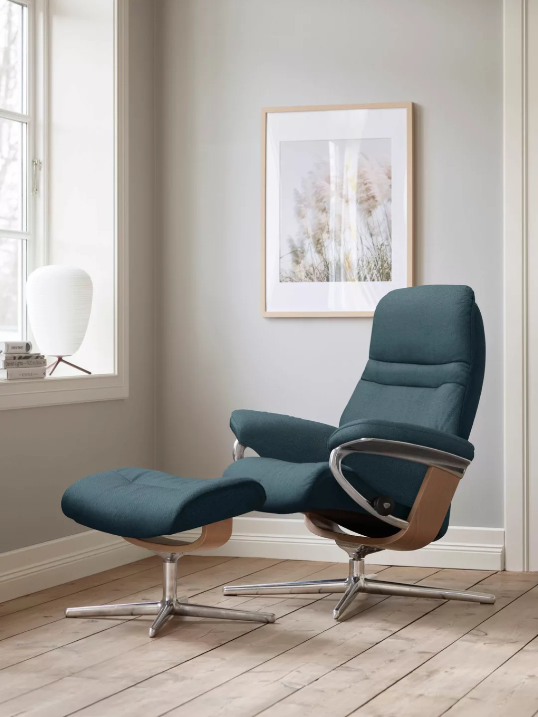 Stressless Fußhocker "Sunrise", mit Cross Base, Größe S, M & L, Holzakzent günstig online kaufen