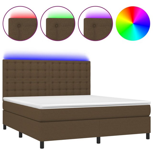 vidaXL Boxspringbett Bett Boxspringbett mit Matratze & LED Stoff (160 x 200 günstig online kaufen