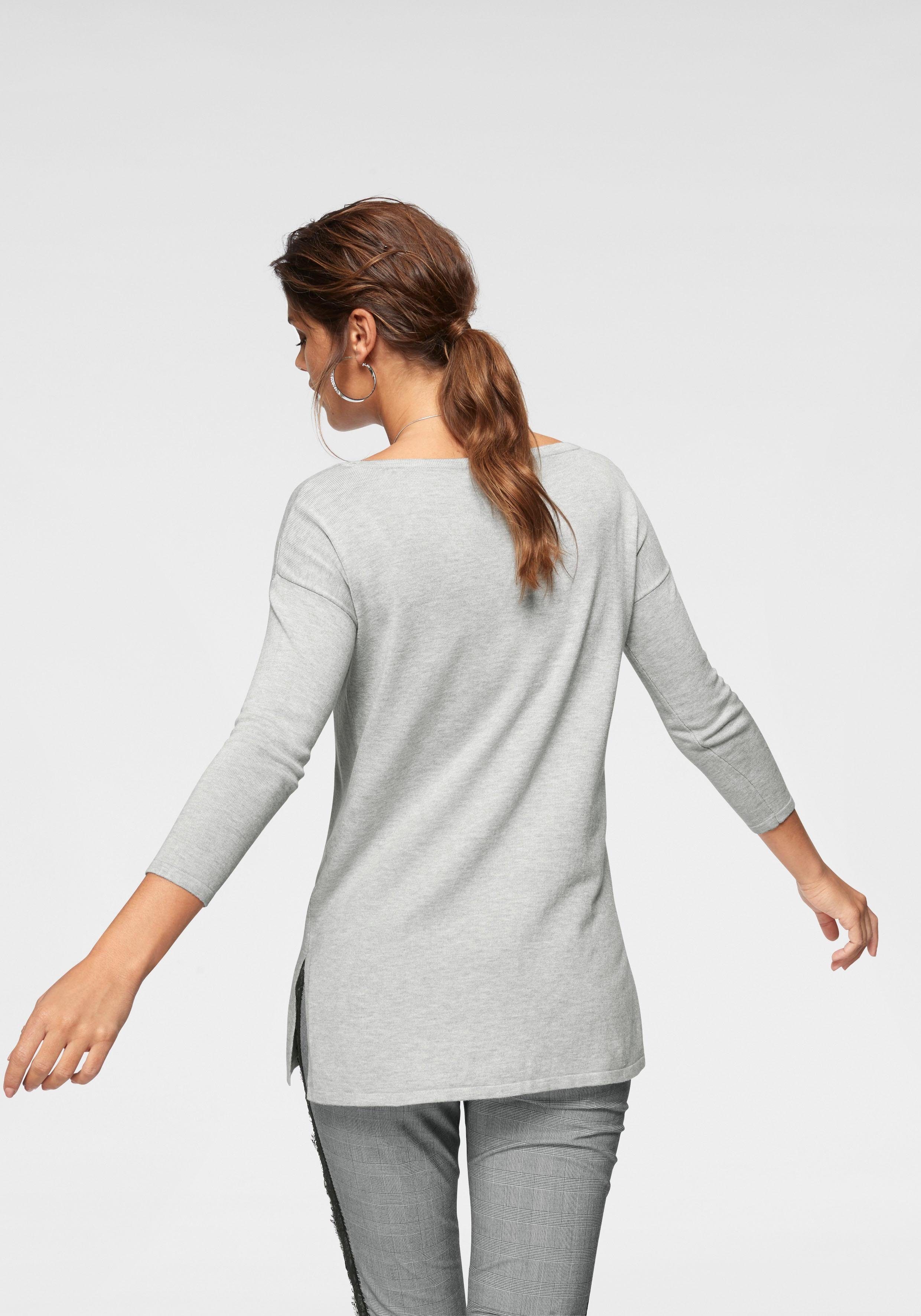 Laura Scott Longpullover mit Seitenschlitz günstig online kaufen