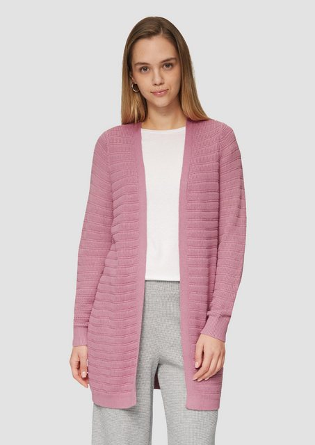 QS Funktionsjacke Offener Long-Cardigan mit Strukturmuster günstig online kaufen