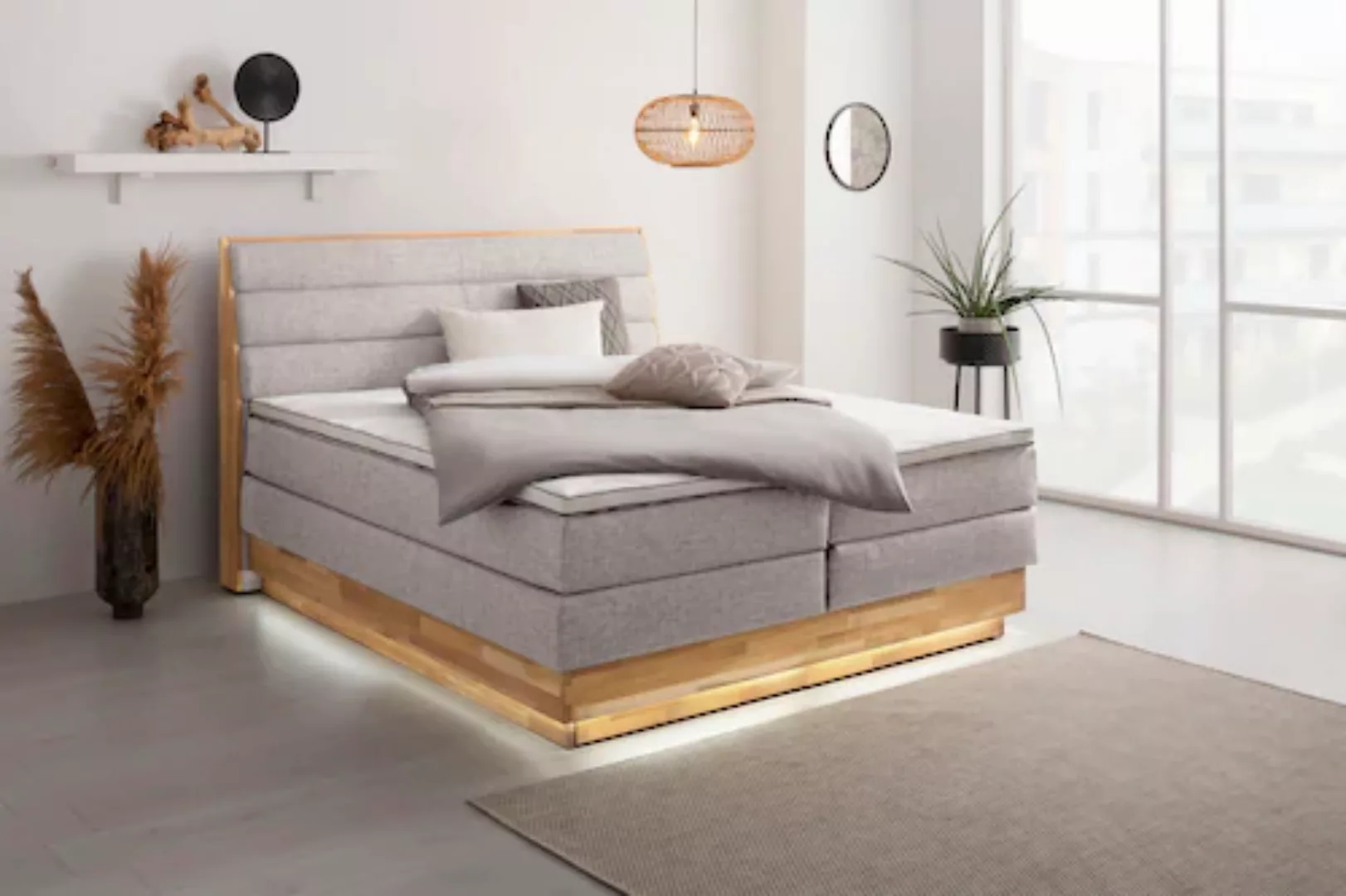 OTTO products Boxspringbett, LED-Beleuchtung, mit zertifizierten, recycelte günstig online kaufen