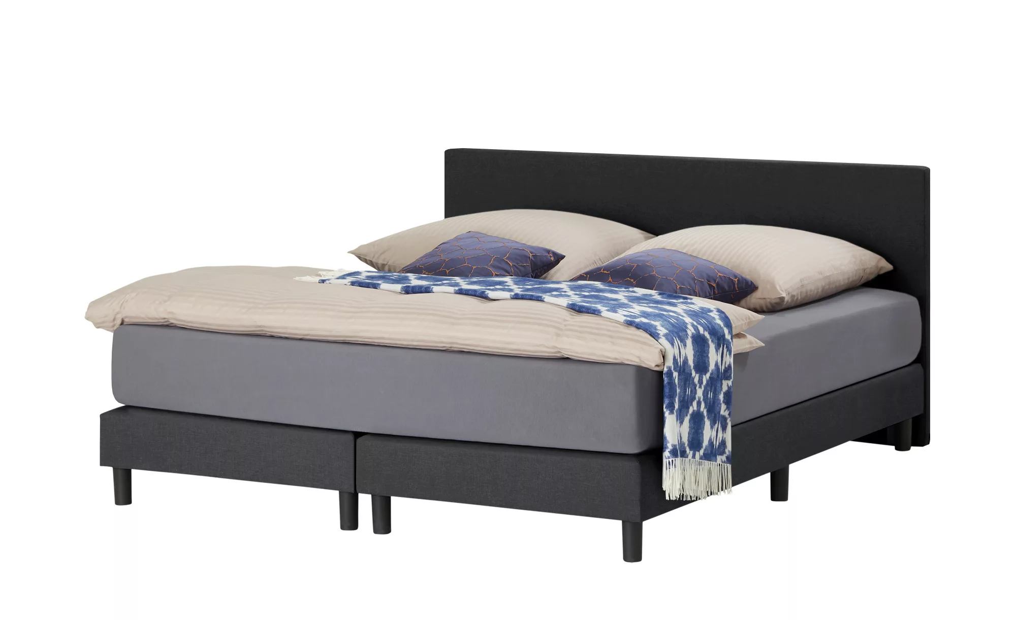 Boxspringbett  Cisano ¦ schwarz ¦ Maße (cm): B: 180 H: 91 Betten > Boxsprin günstig online kaufen