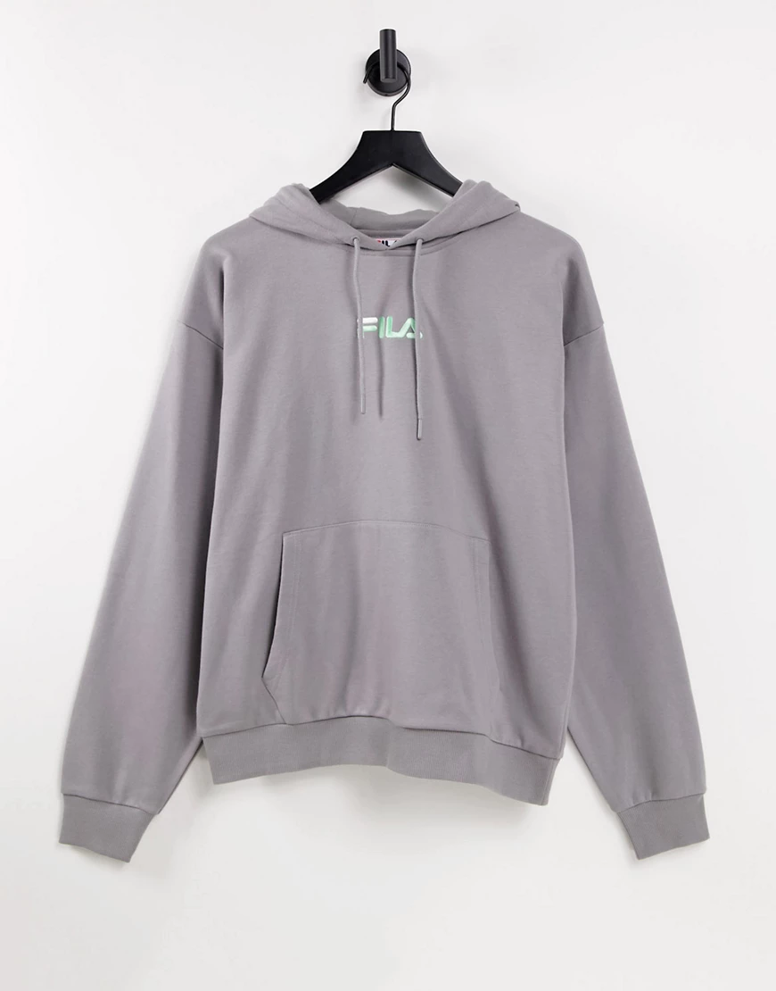 Fila – Jamal – Kapuzenpullover in Grau mit Logo auf der Brust günstig online kaufen