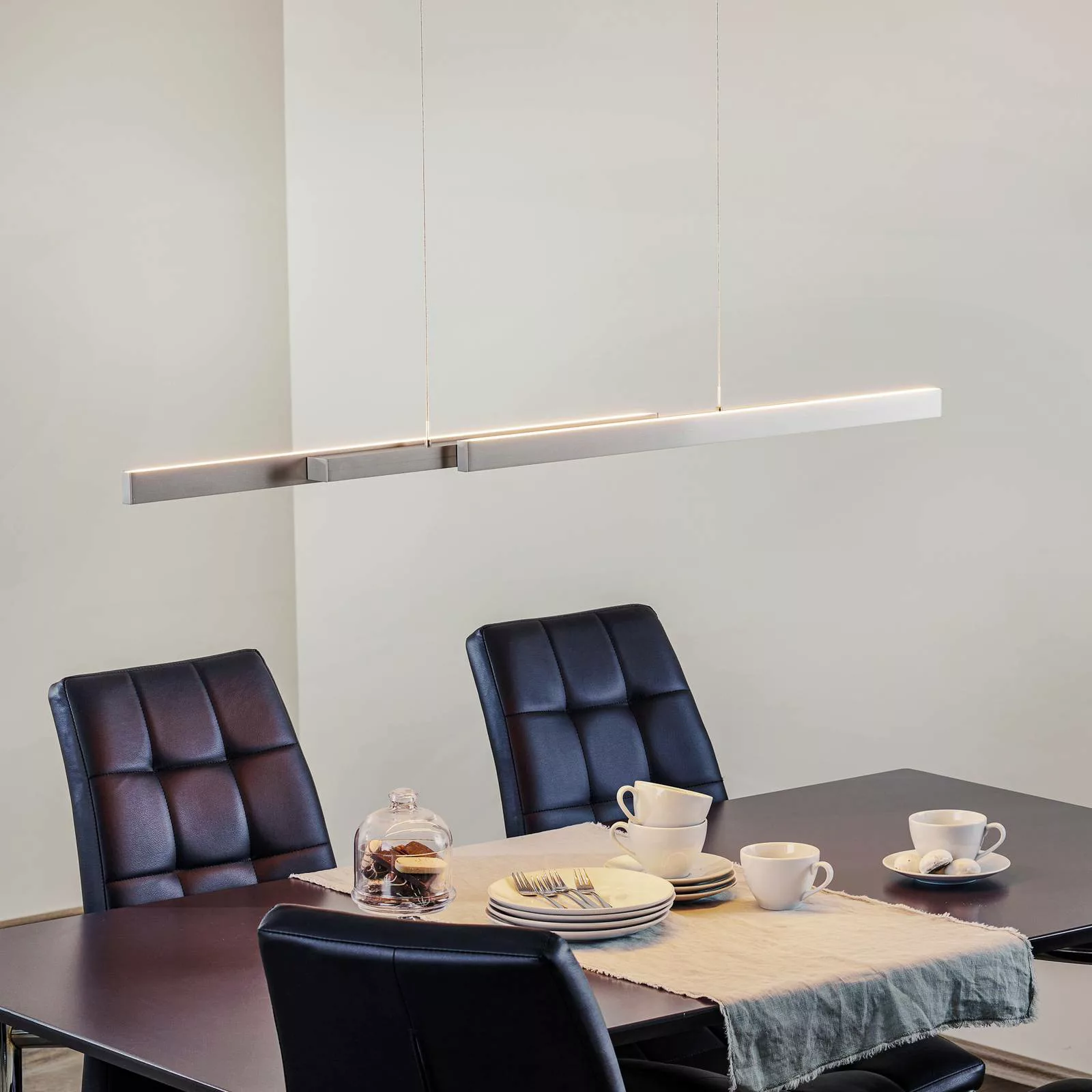 LED-Hängeleuchte Lara, 134 cm, ausziehbar, nickel günstig online kaufen