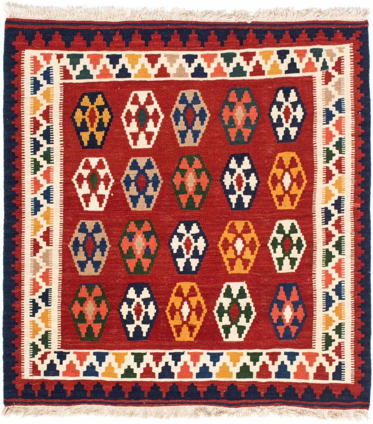 morgenland Wollteppich »Kelim - Oriental quadratisch - 96 x 95 cm - dunkelr günstig online kaufen