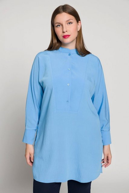 Ulla Popken Longbluse Longtunika Oversized Stehkragen Fledermaus-Langarm günstig online kaufen