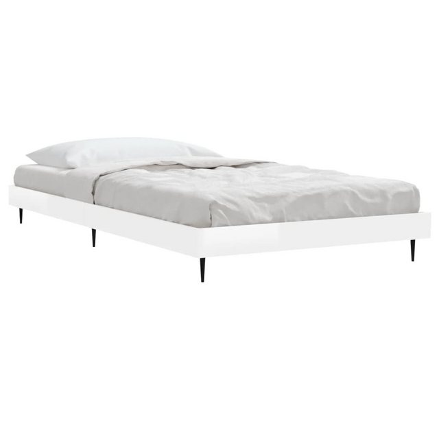 vidaXL Bett Bettgestell Hochglanz-Weiß 90x200 cm Holzwerkstoff günstig online kaufen