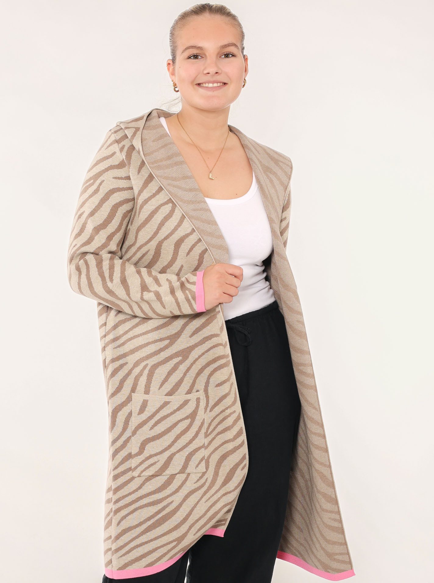 Zwillingsherz Strickjacke "Zebra" Animal-Muster, Kapuze, Langarm, günstig online kaufen