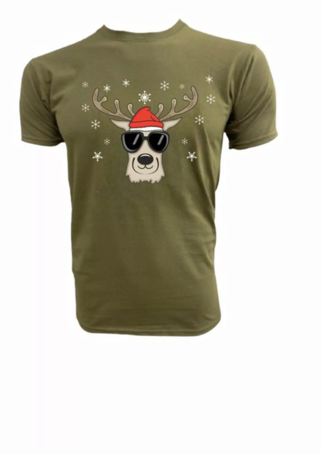 PAULGOS Strandshirt Herren T-Shirt "Weihnachtshirsch mit Brille und Mütze günstig online kaufen