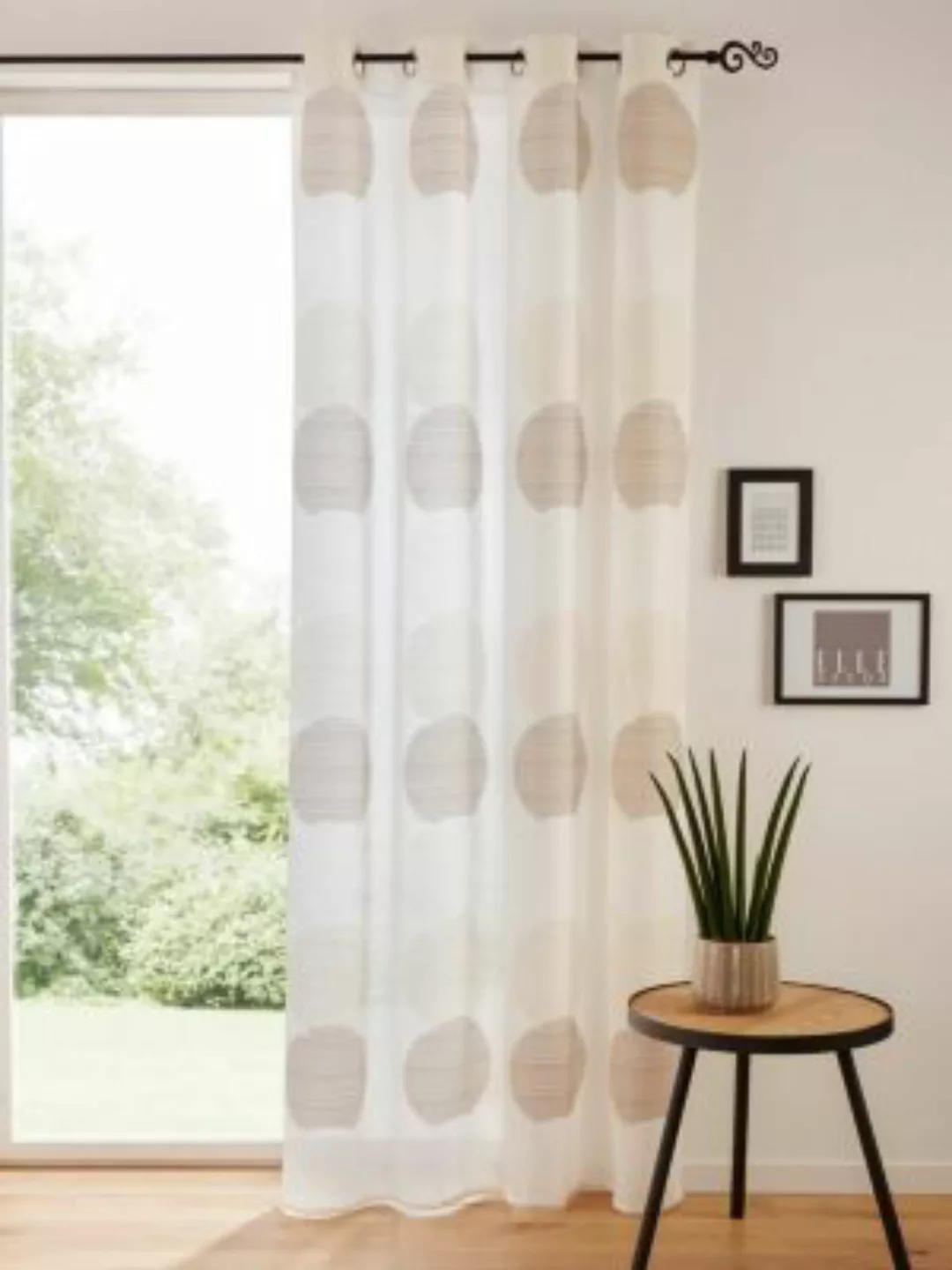 HOME Living Deko-Schal Circles Vorhänge beige Gr. one size günstig online kaufen