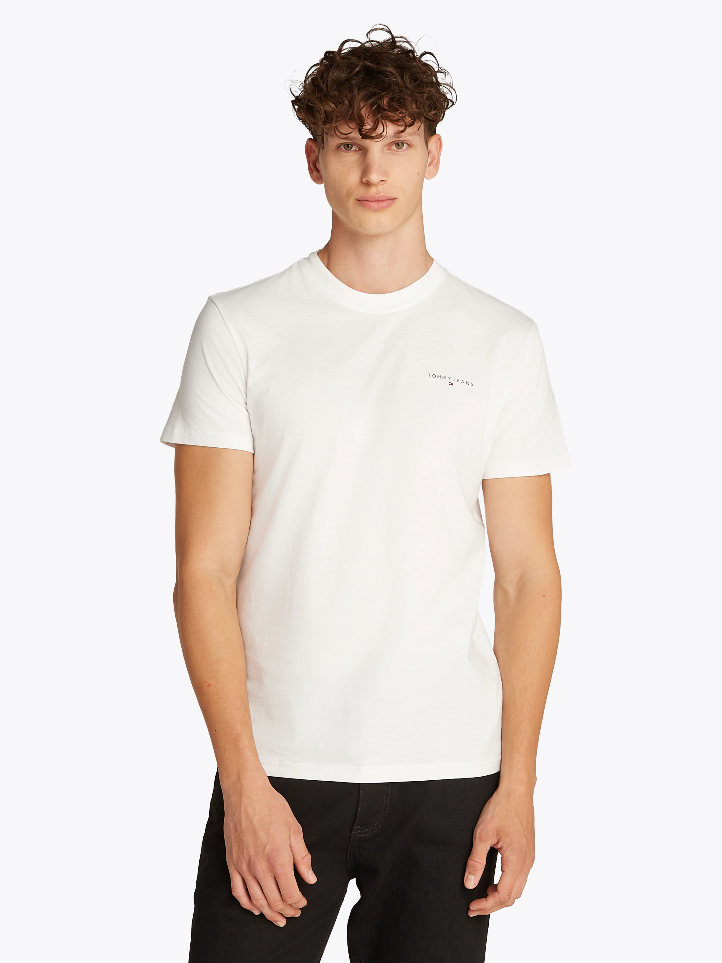 Tommy Jeans Plus Rundhalsshirt "TJM SLIM LINEAR CHEST SS TEE EXT", in Große günstig online kaufen