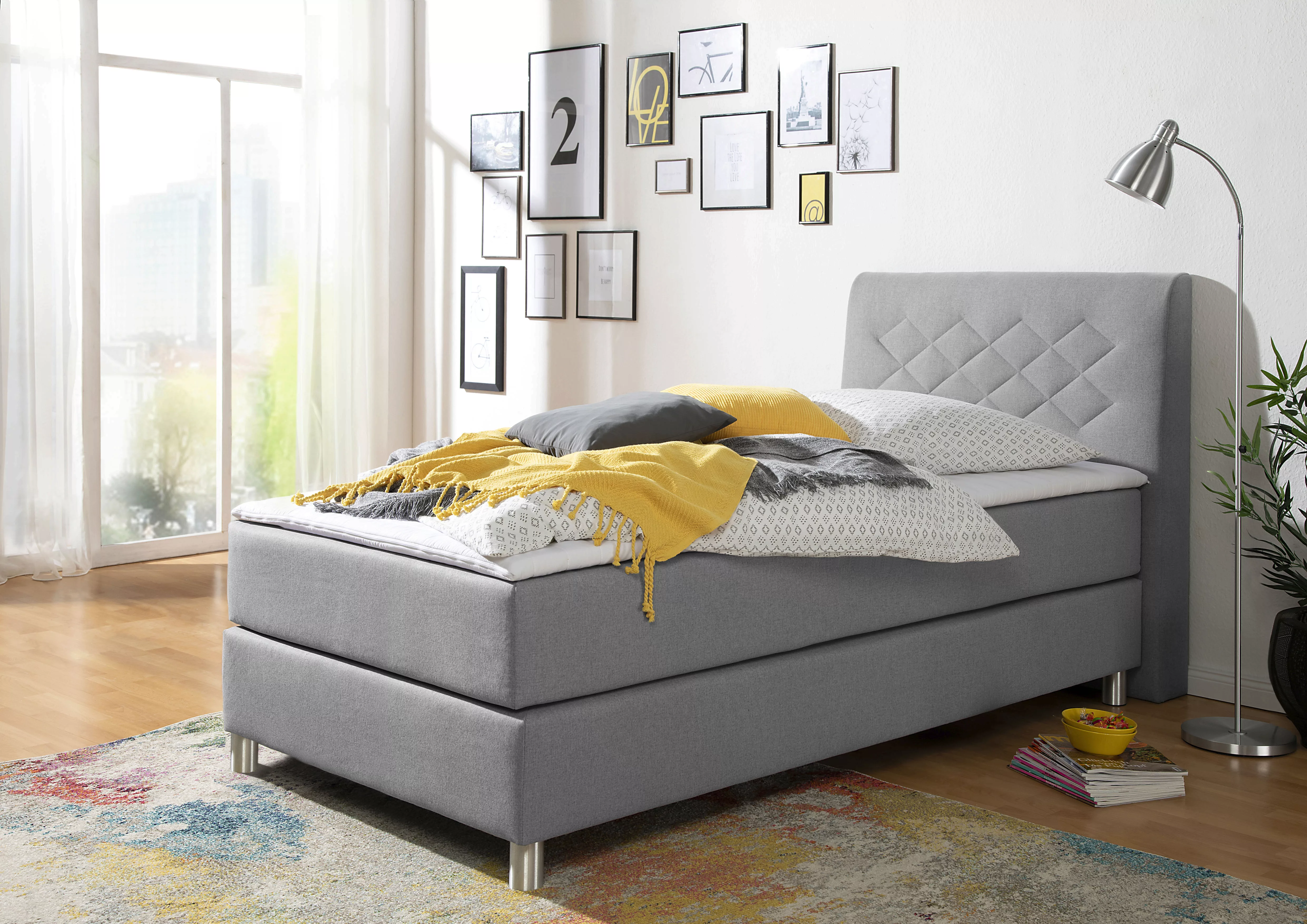 INOSIGN Boxspringbett "Parla", incl. Topper, 4 Farben in 4 Breiten, 2 Härte günstig online kaufen