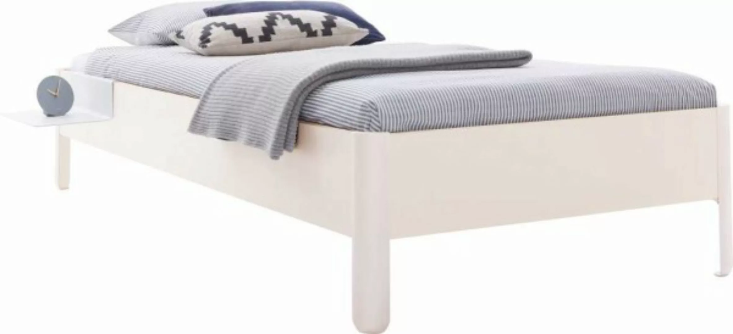 NAIT Einzelbett farbig lackiert 90 x 220cm Ohne Kopfteil Offwhite günstig online kaufen