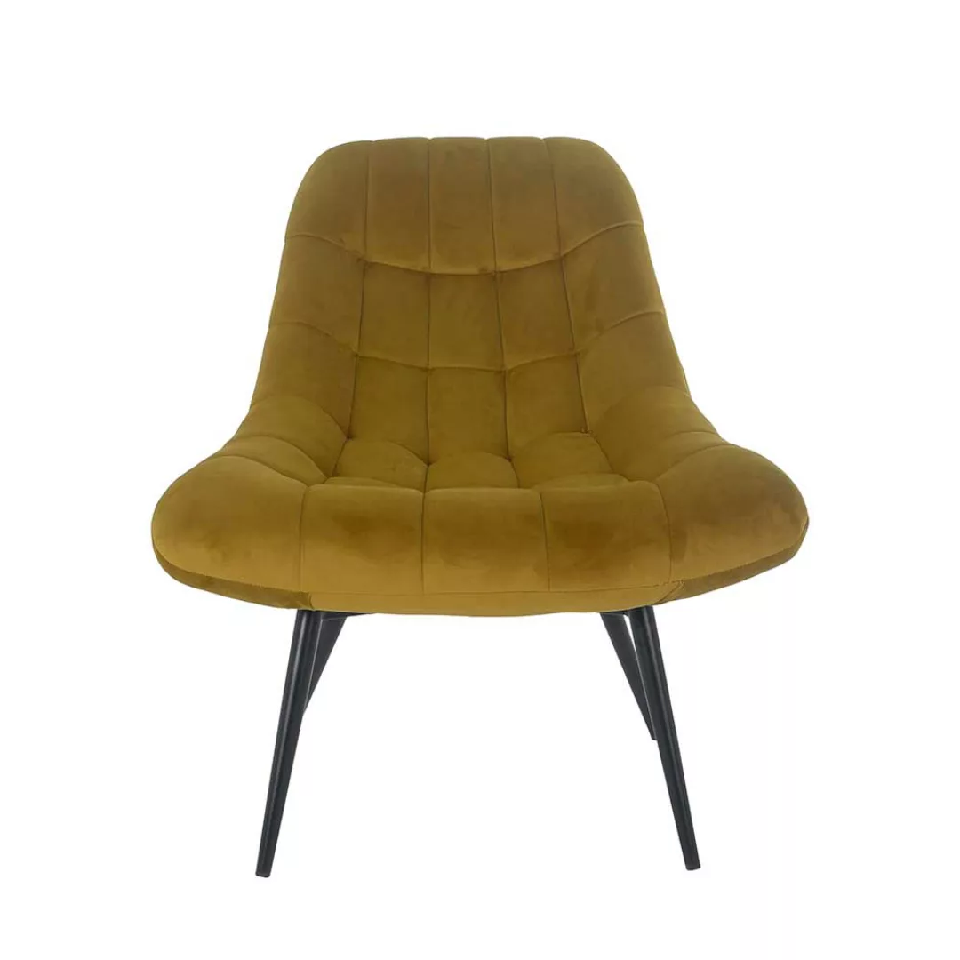 Samt Lounge Sessel in Ocker Retrostil günstig online kaufen