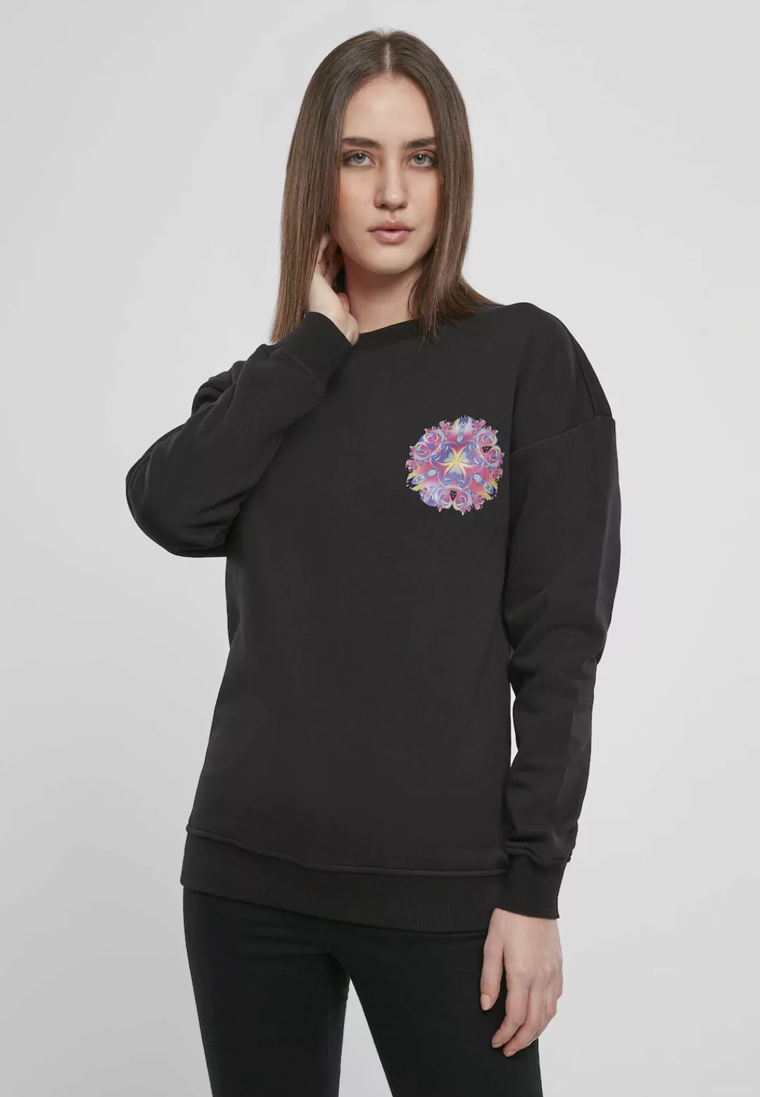 MisterTee Sweater "MisterTee Damen Ladies Psychadelic Mandala Crewneck" günstig online kaufen