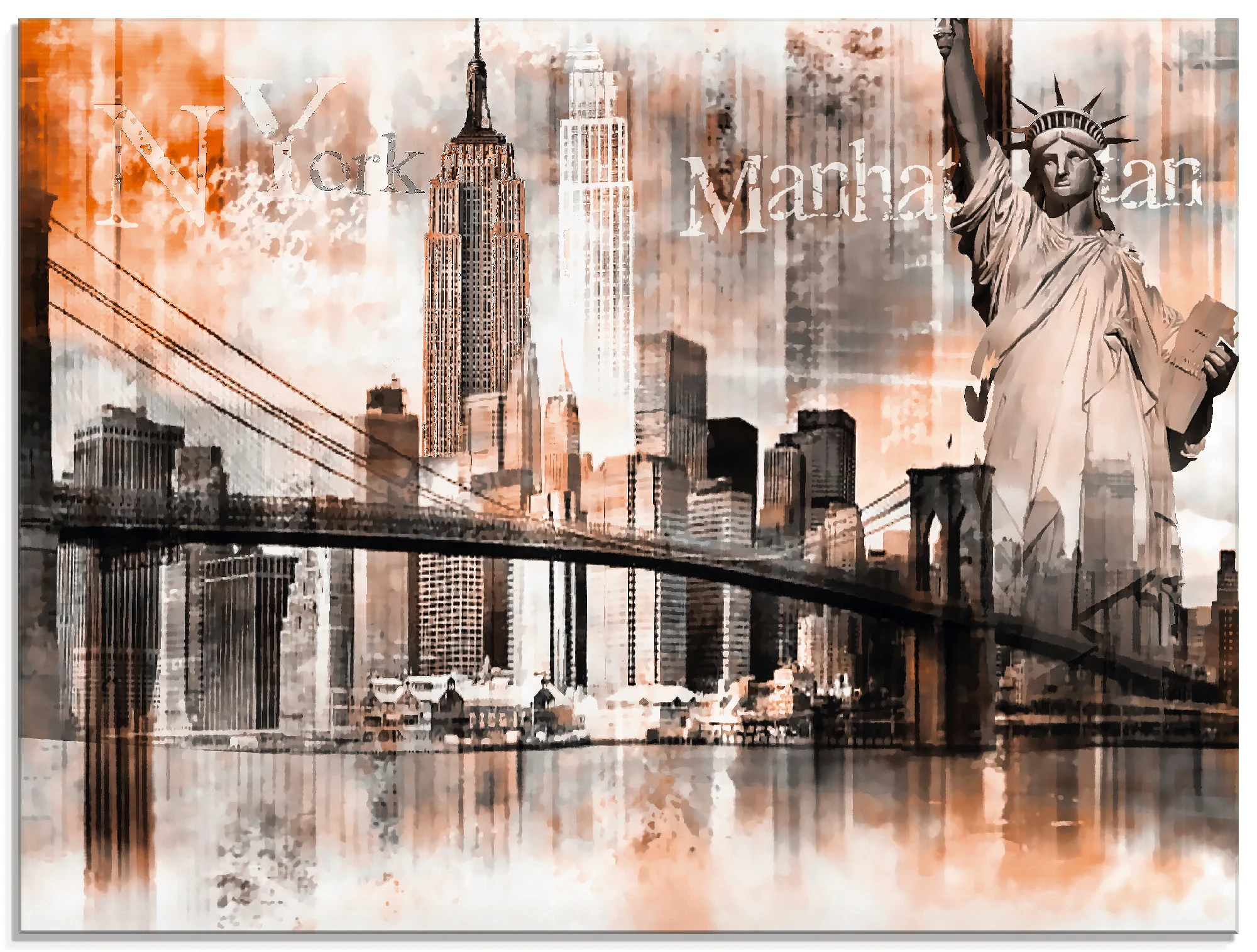 Artland Glasbild "New York Skyline Collage V", Amerika, (1 St.), in verschi günstig online kaufen