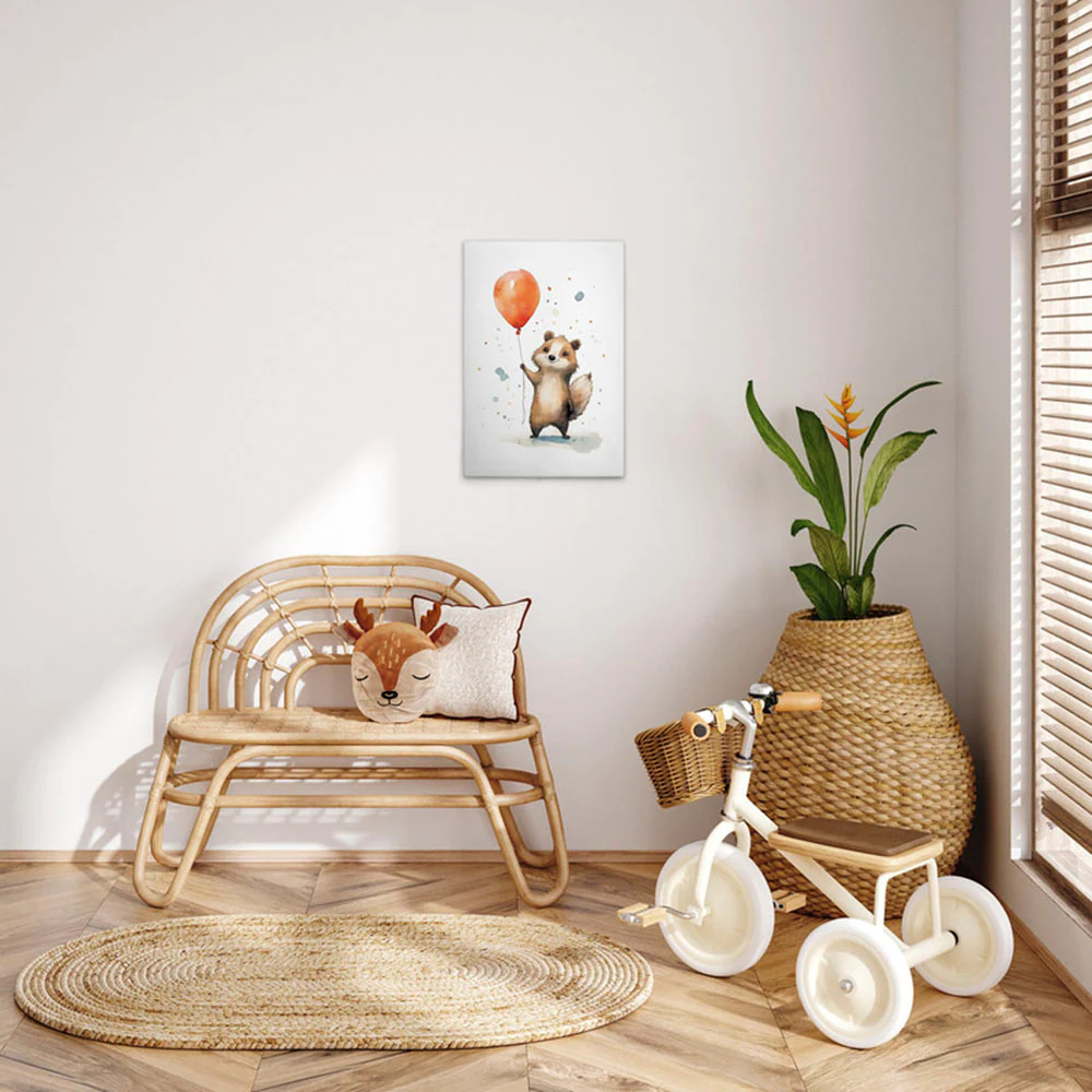 A.S. Création Leinwandbild "Cute Raccoon Orange - Wandbild Weiß Braun Keilr günstig online kaufen