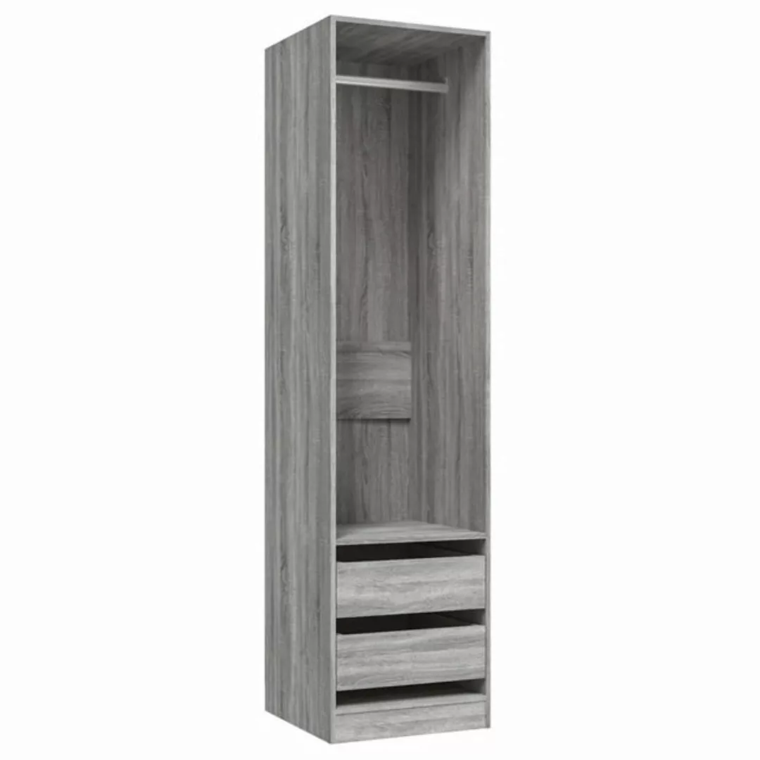 furnicato Kleiderschrank mit Schubladen Grau Sonoma 50x50x200 cm günstig online kaufen