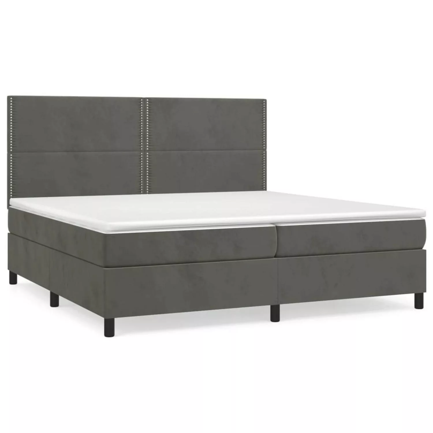 Vidaxl Boxspringbett Mit Matratze Dunkelgrau 200x200 Cm Samt günstig online kaufen
