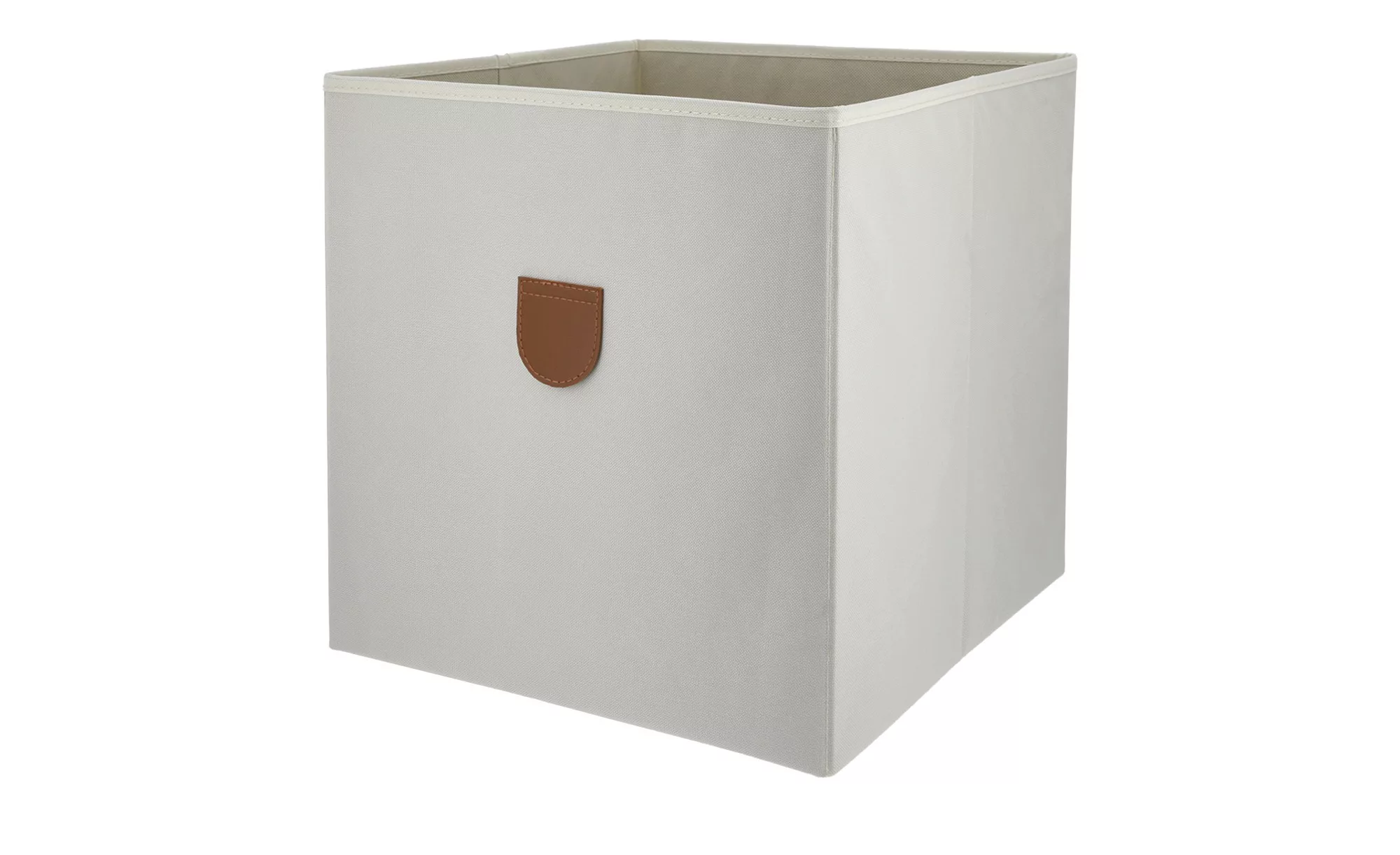 Aufbewahrungsbox - creme - Baumwolle, Leder, Pappe - 34 cm - 34 cm - 34 cm günstig online kaufen