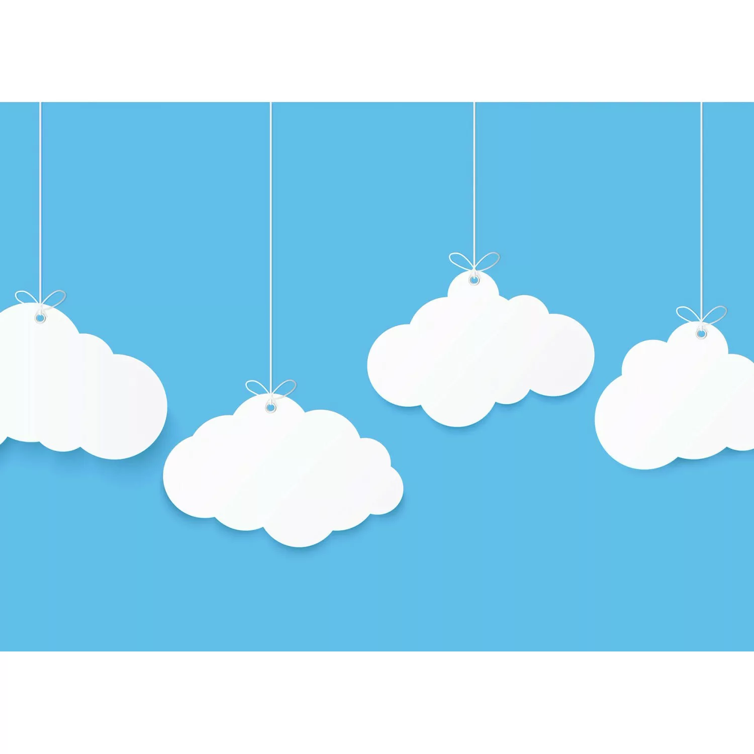 Fototapete Grafik Wolken Himmel Weiß Blau 3,50 m x 2,55 m FSC® günstig online kaufen