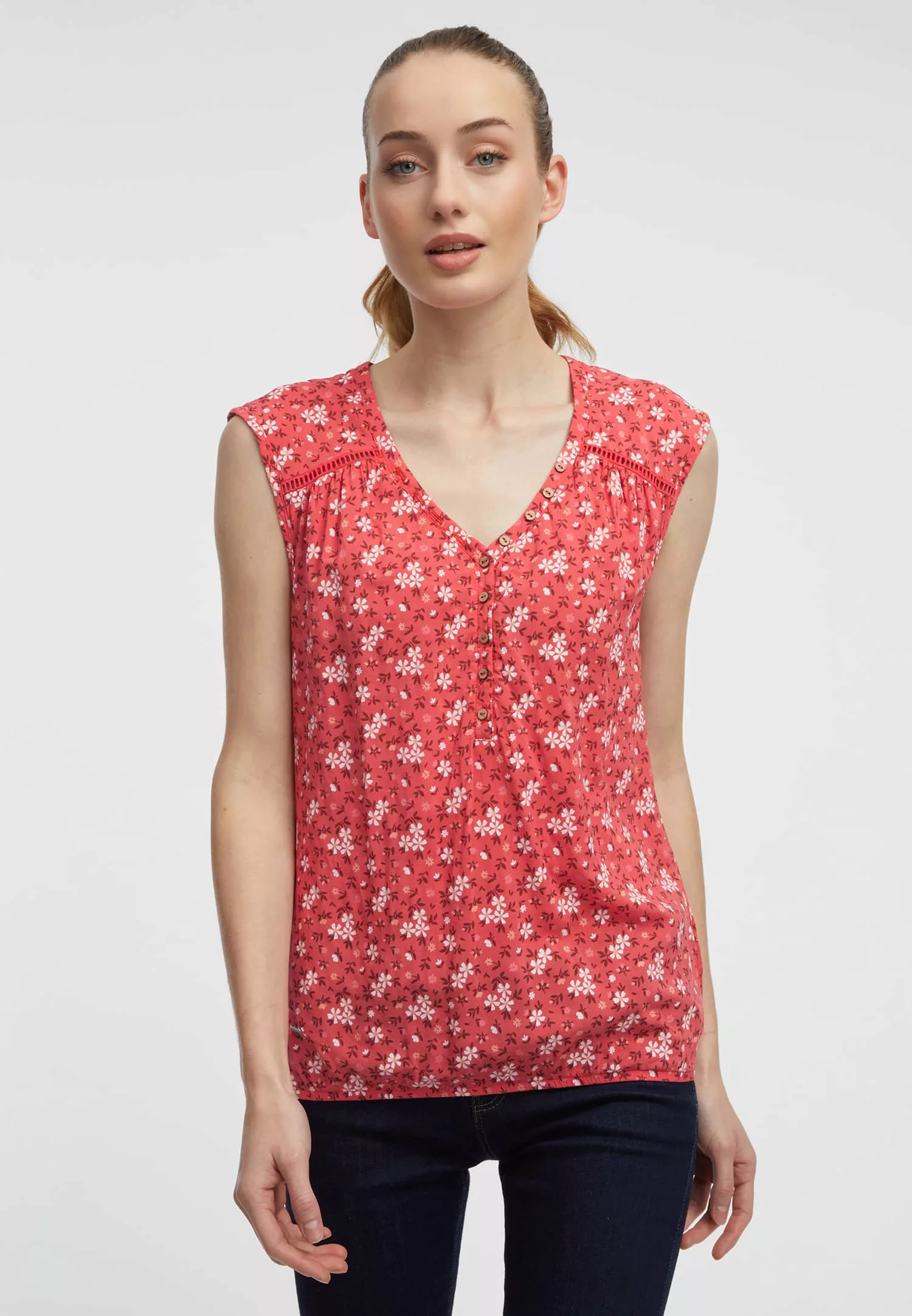 Ragwear V-Shirt SALTTY B V-Ausschnitt mit Zierknöpfen im Relax Fit günstig online kaufen