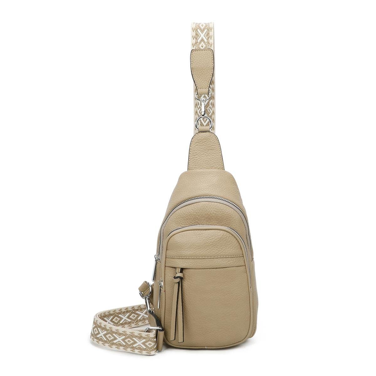 ITALYSHOP24 Schultertasche Damen Sling-Tasche Crossbody Brusttasche günstig online kaufen