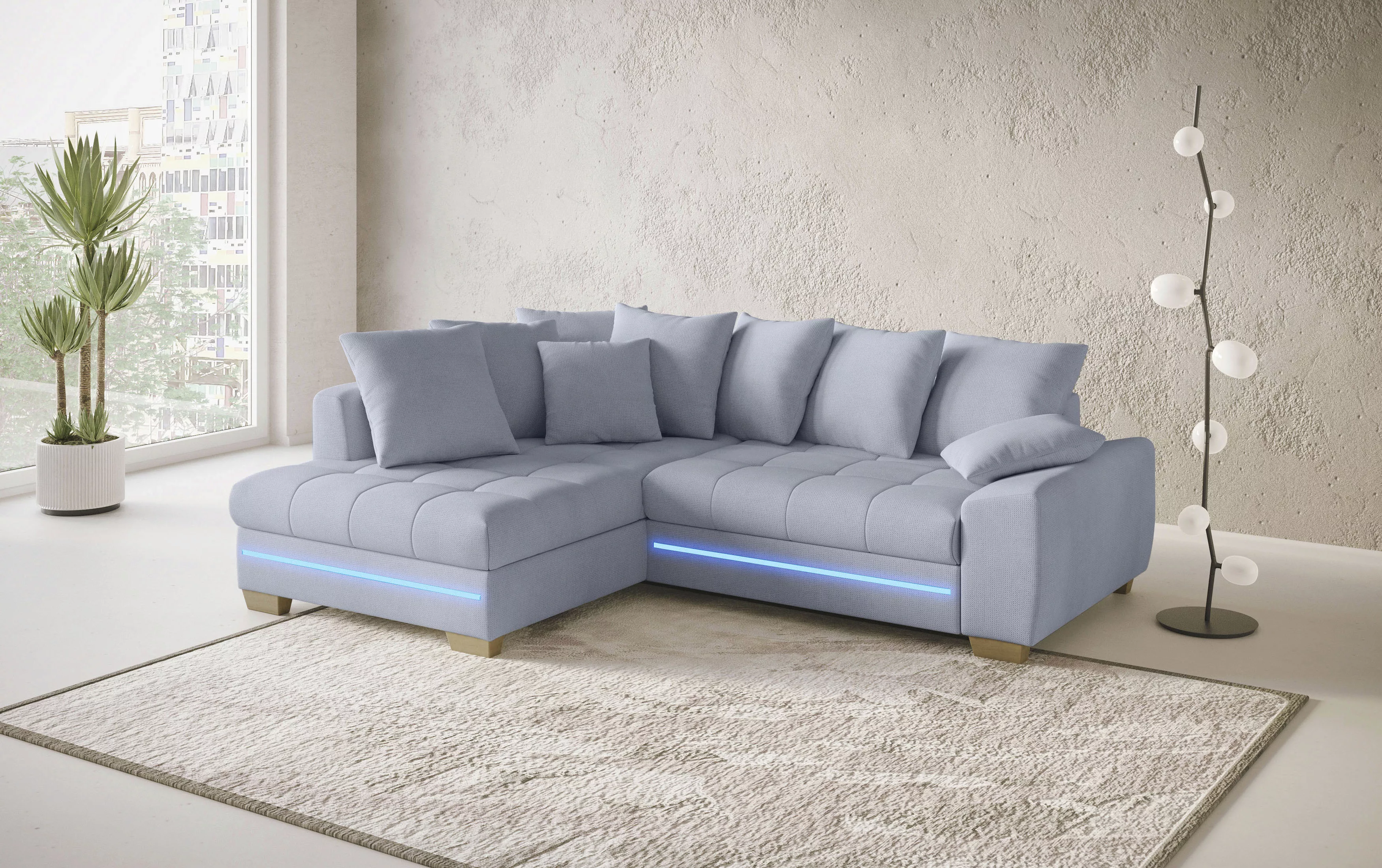 Mr. Couch Ecksofa "Nikita II, L-Form", mit Kaltschaum, RGB-LED Beleuchtung, günstig online kaufen