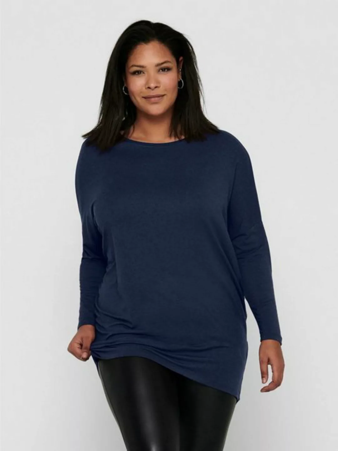 Only Carma Long Langarm T-shirt XL Peacoat / Detail Melange günstig online kaufen