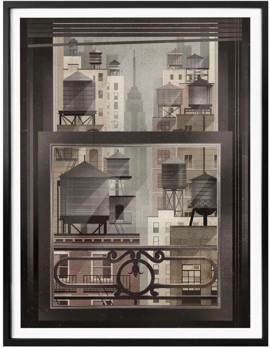 Wall-Art Poster »NYC Watertowers«, New York, (1 St.), Poster ohne Bilderrah günstig online kaufen