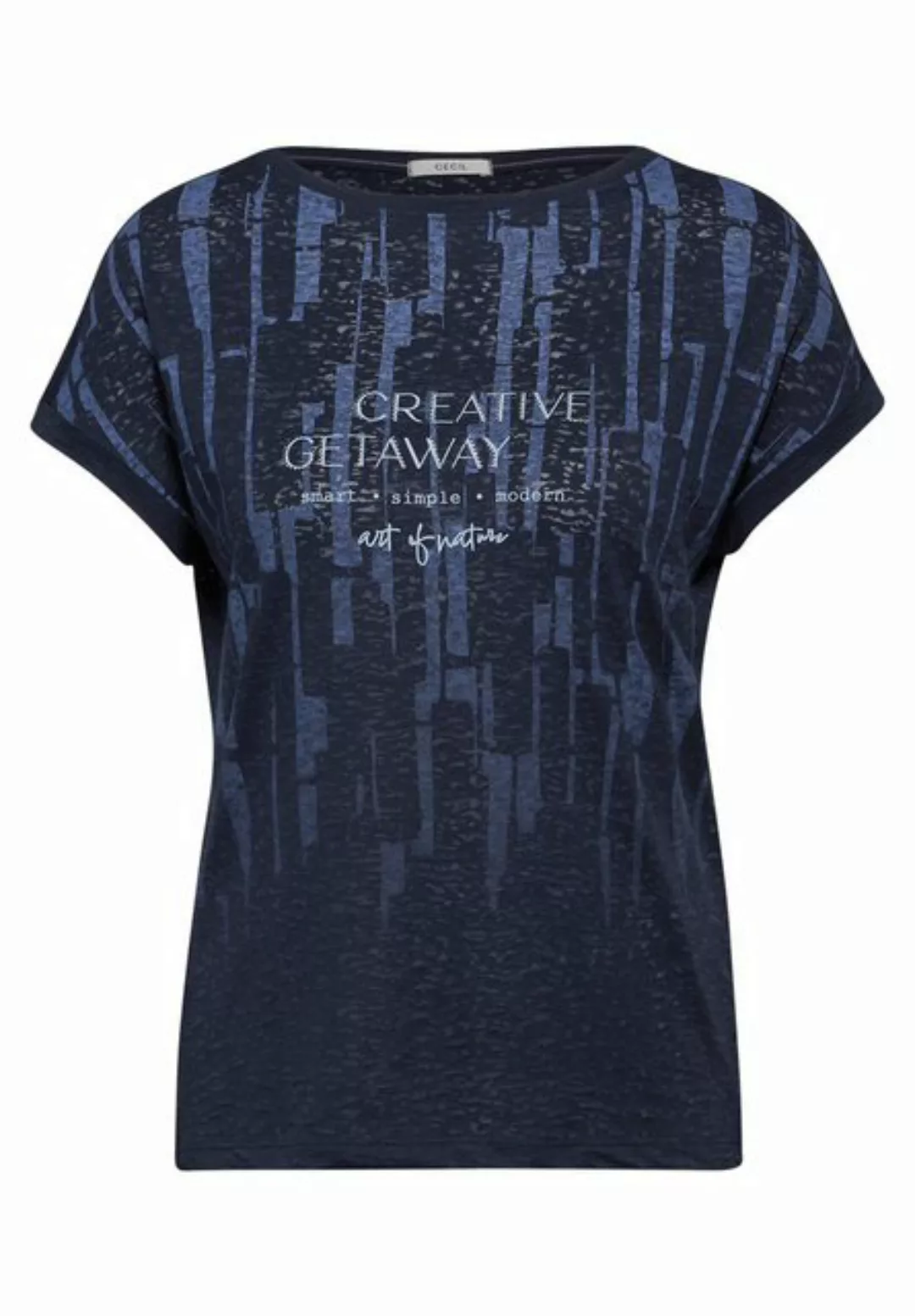 Cecil Kurzarmshirt Damen T-Shirt mit Burnout - T-Shirt mit Verlauf-Print - günstig online kaufen