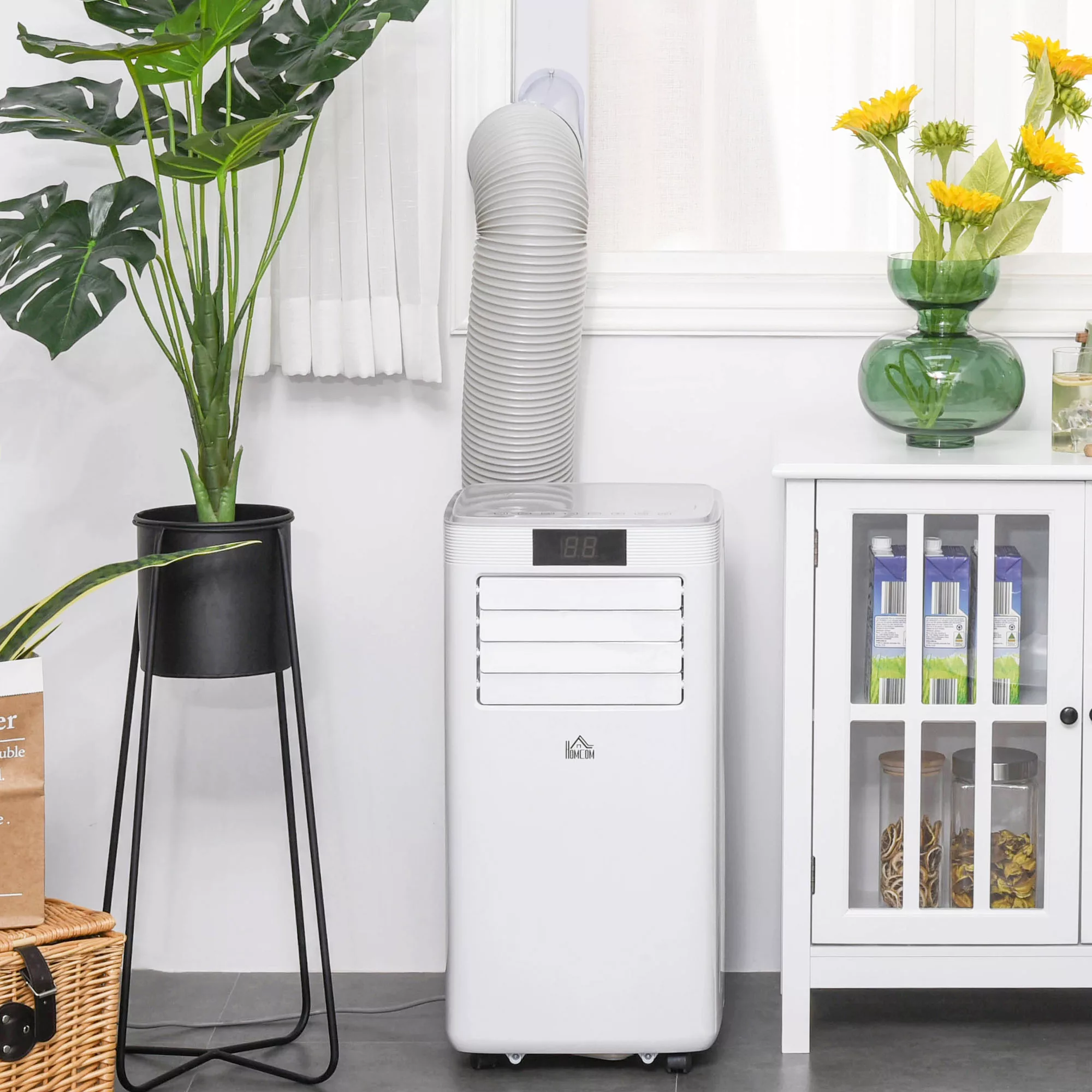 HOMCOM Mobile Klimaanlage 4-in-1 Klimagerät 24h Timer mit Fernbedienung Nut günstig online kaufen