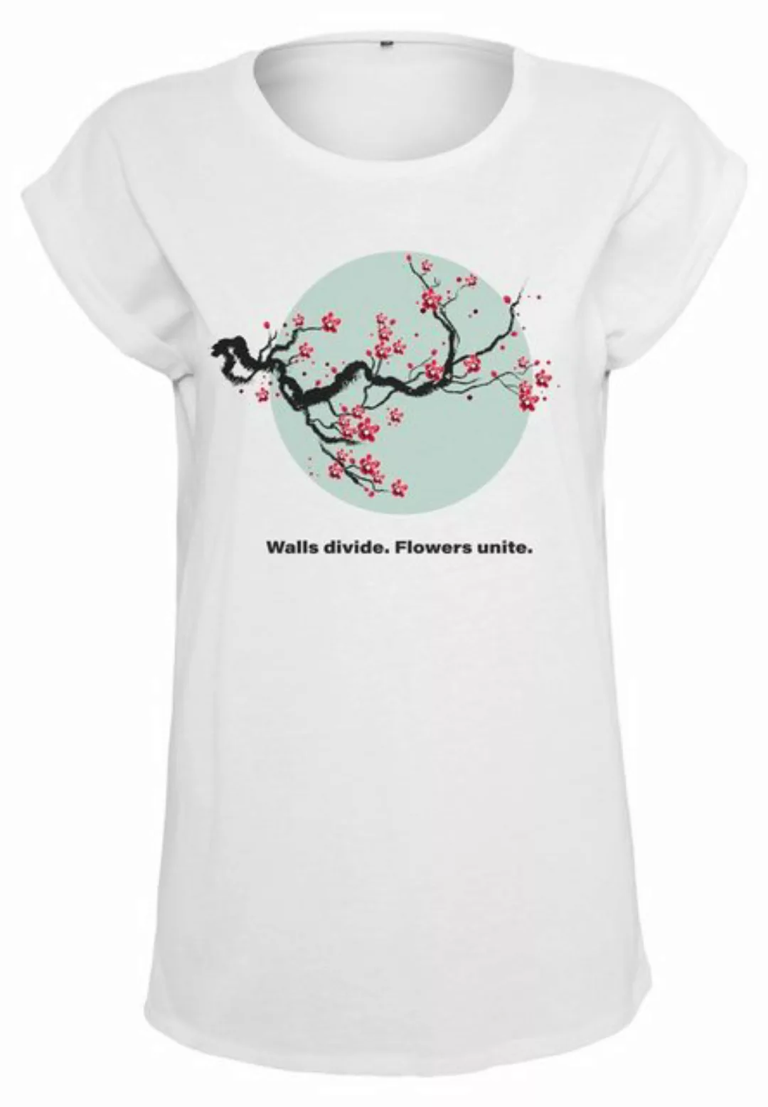 MisterTee Kurzarmshirt Damen Ladies Flowers Unite Tee (1-tlg) günstig online kaufen