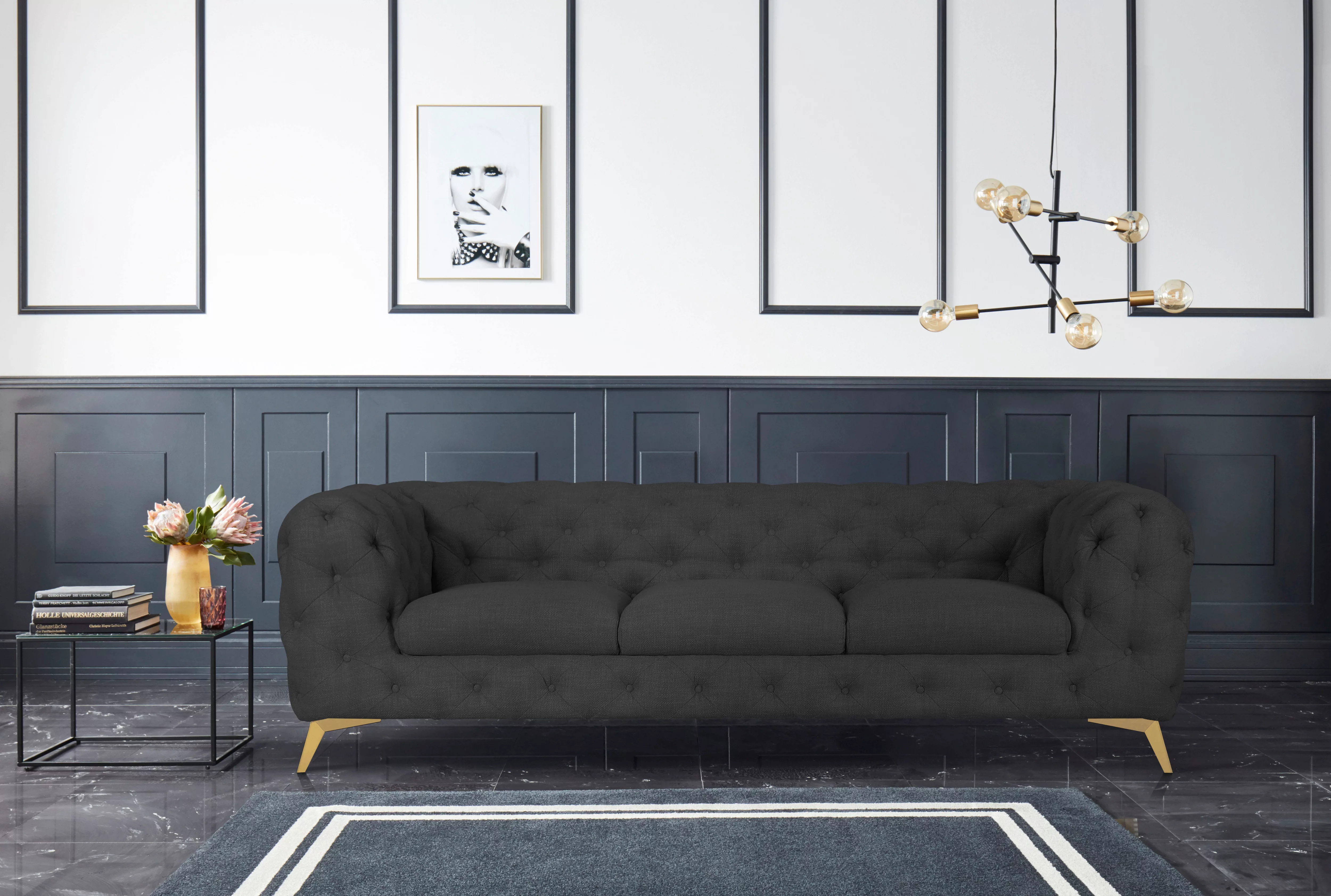 Leonique Chesterfield-Sofa "Glynis", aufwändige Knopfheftung, moderne Chest günstig online kaufen