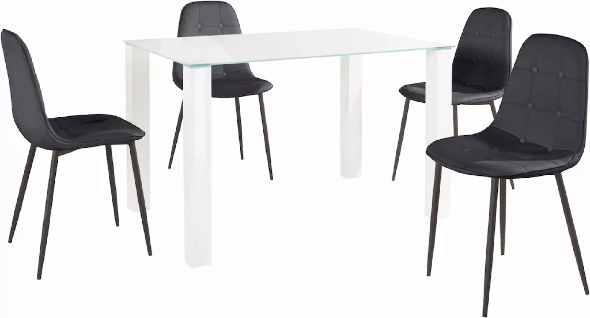 INOSIGN Essgruppe, (Set, 5 tlg.), mit Glastisch, Breite 120 cm günstig online kaufen