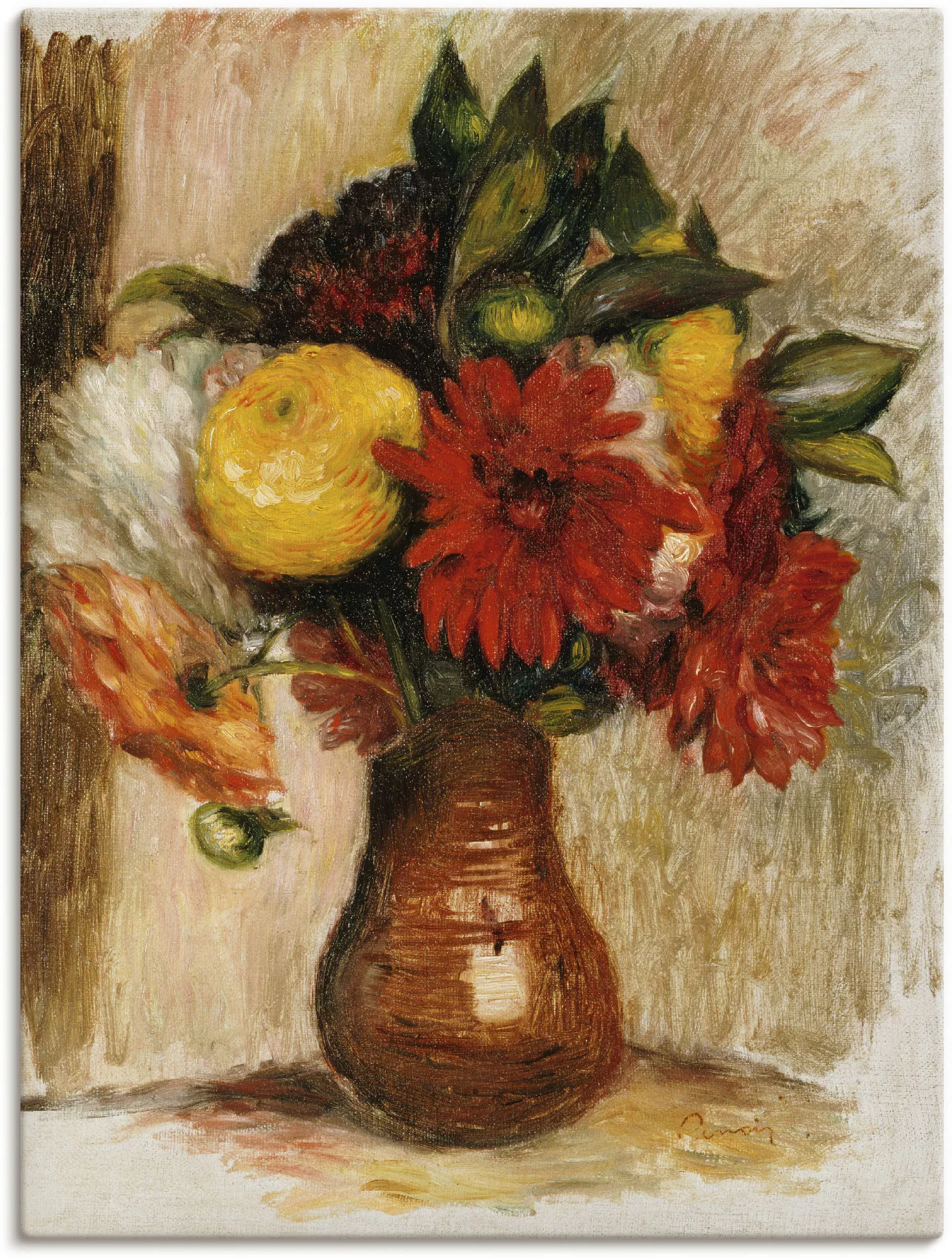 Artland Leinwandbild "Blumenstrauß in einem Krug.", Arrangements, (1 St.), günstig online kaufen