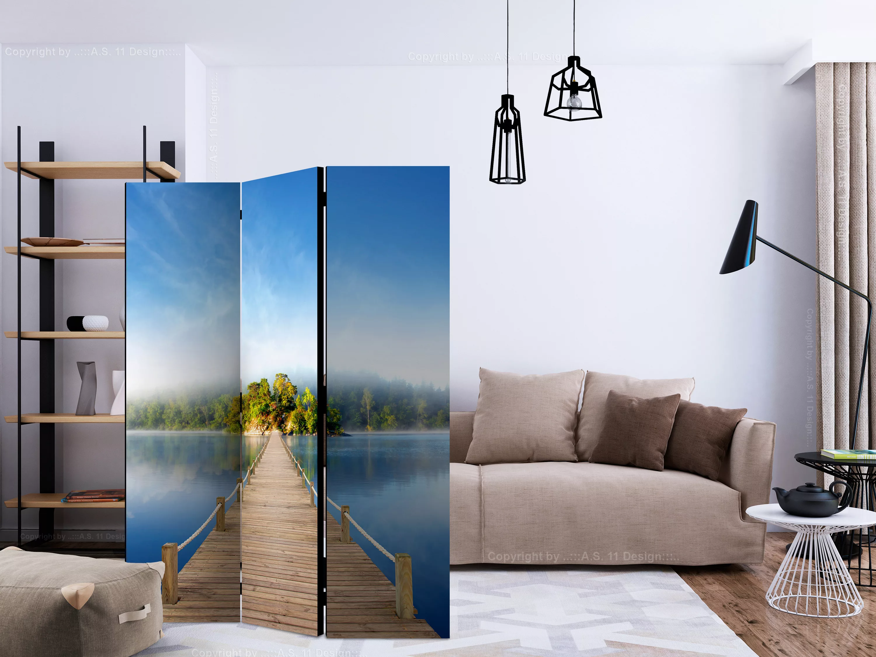 3-teiliges Paravent - Mysterious Island [room Dividers] günstig online kaufen