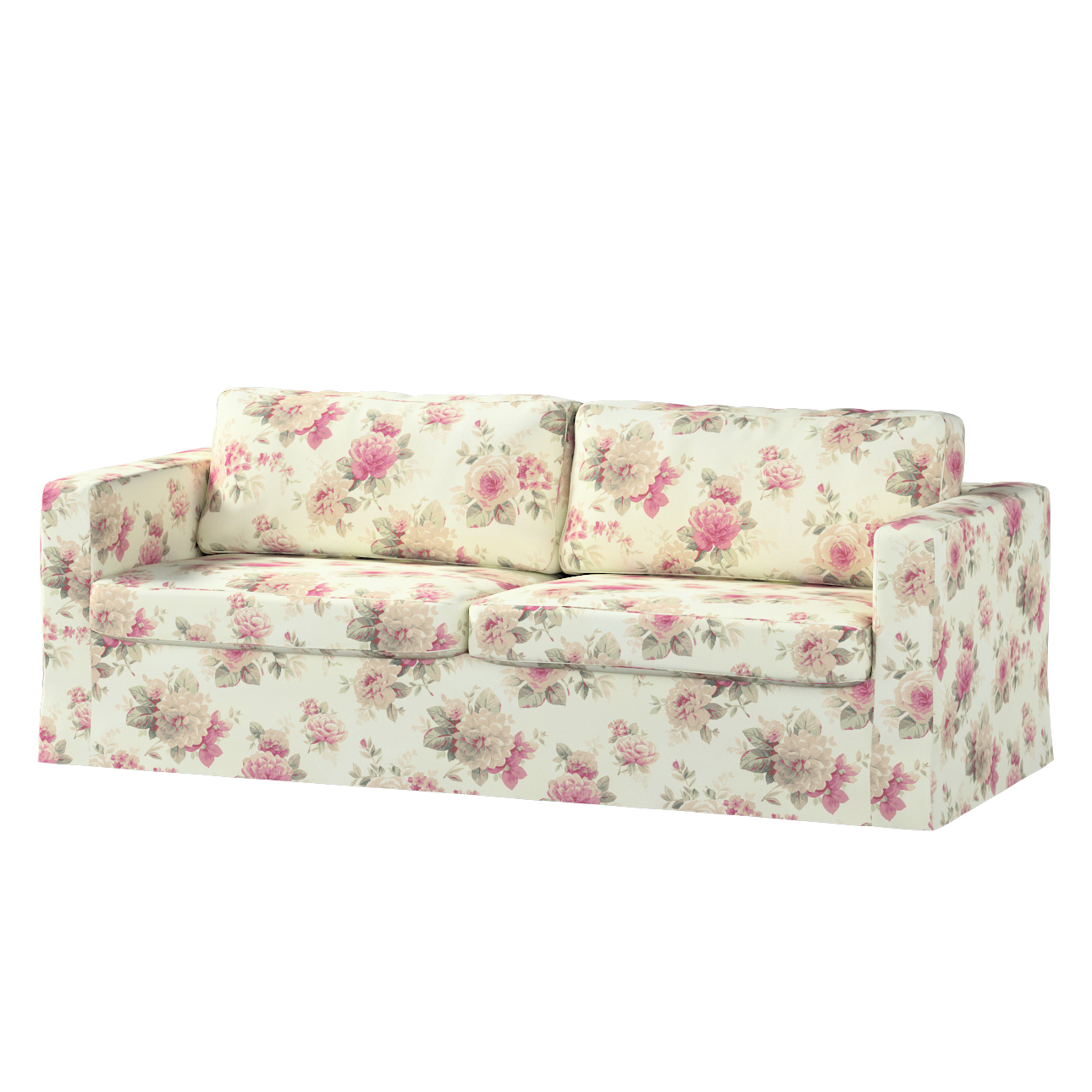 Bezug für Karlstad 3-Sitzer Sofa nicht ausklappbar, lang, beige- rosa, Bezu günstig online kaufen